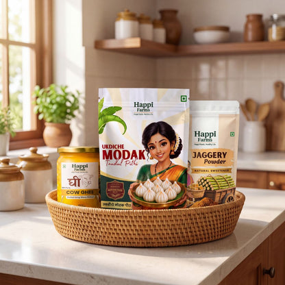 Modak Combo | Modak Pithi + Jaggery Powder + Cow Ghee each 500gm