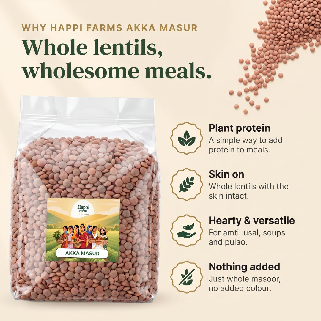 Akkha Masoor | Whole Masoor (Brown Lentils)