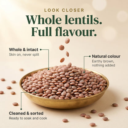 Akkha Masoor | Whole Masoor (Brown Lentils)