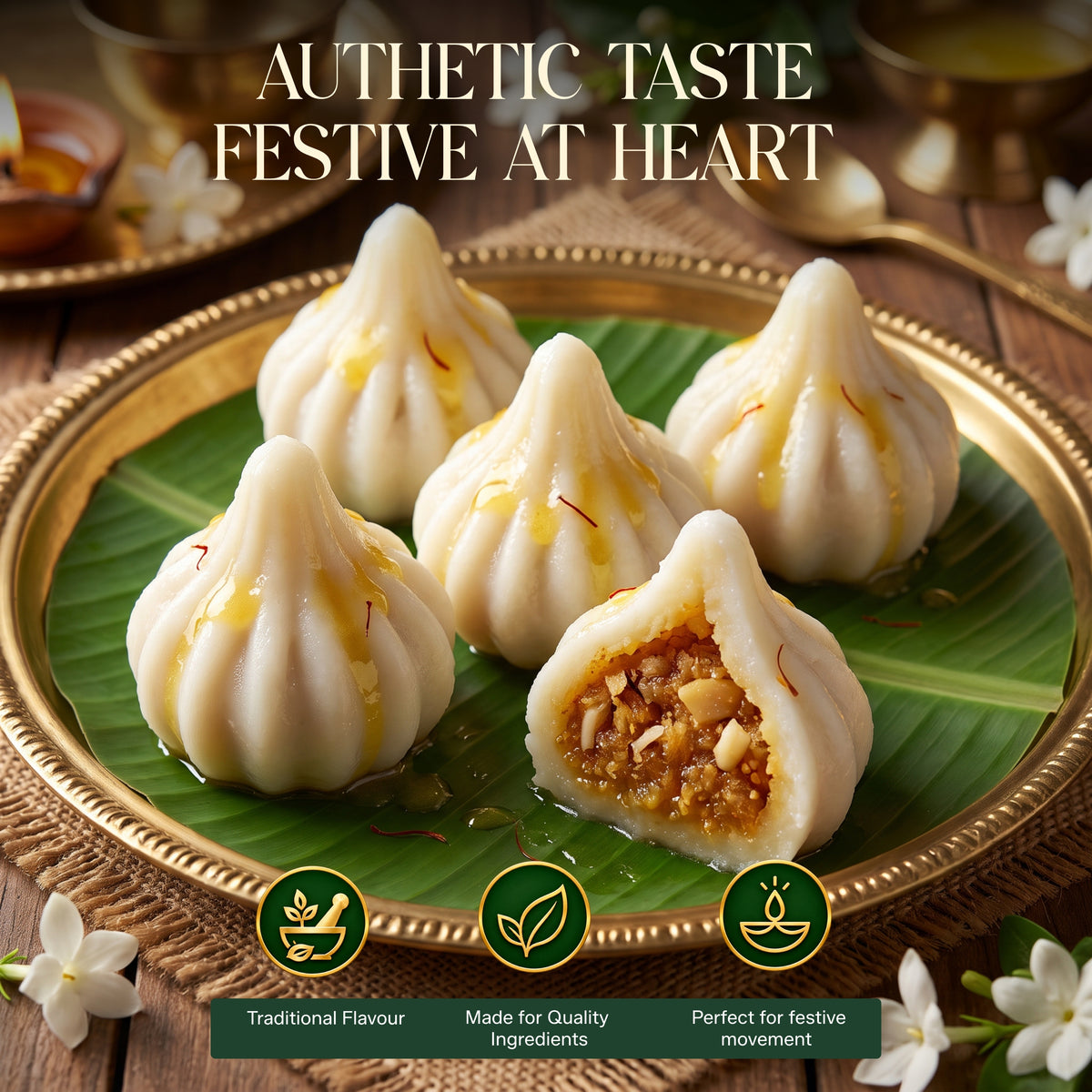 Ukdiche Modak Combo | Modak Pithi + Jaggery Powder + Cow Ghee each 500gm