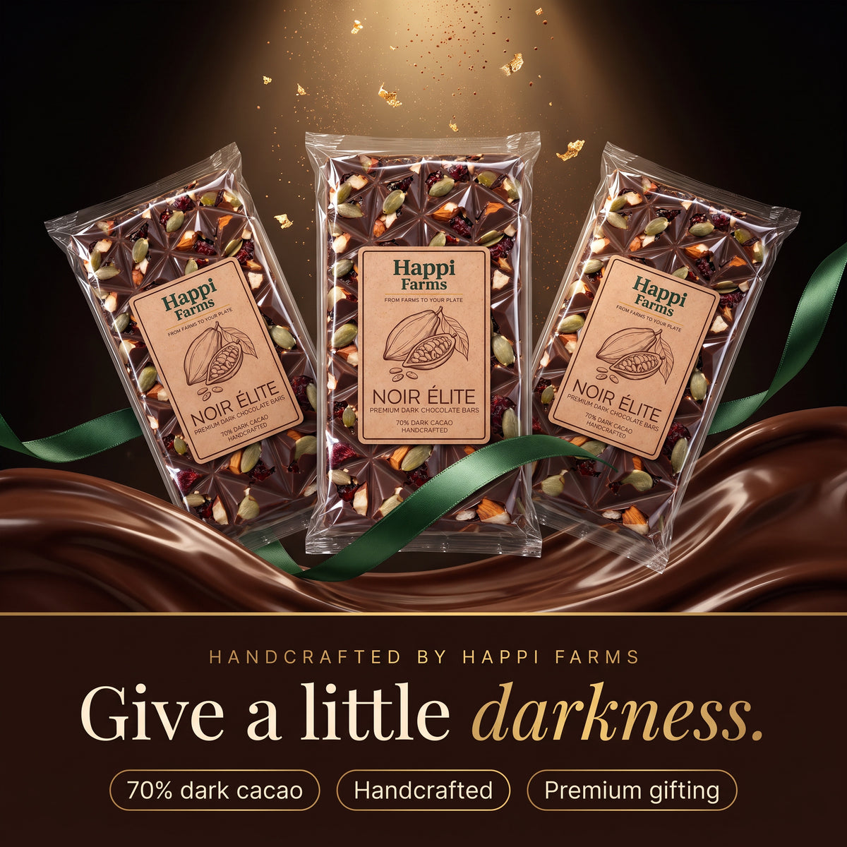 Noir Élite dark chocolate bars for premium gifting