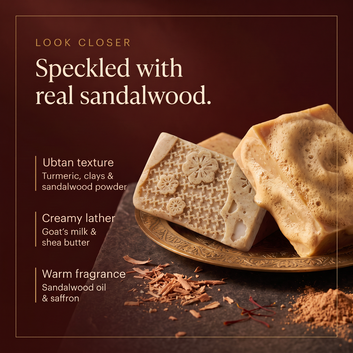 Chandana Sandalwood & Ubtan Soap – Botanical Bathing Bar (100g)